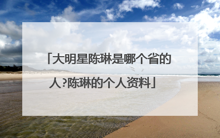 大明星陈琳是哪个省的人?陈琳的个人资料