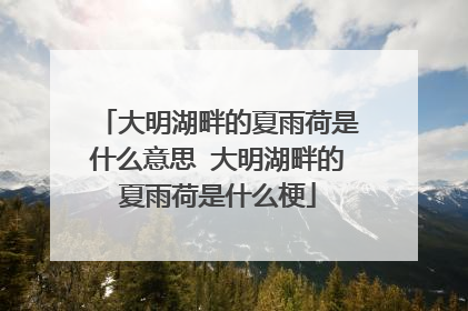 大明湖畔的夏雨荷是什么意思 大明湖畔的夏雨荷是什么梗
