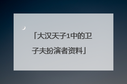 大汉天子1中的卫子夫扮演者资料