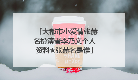 大都市小爱情张赫名扮演者李乃文个人资料★张赫名是谁
