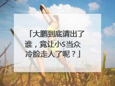 大鹏到底请出了谁，竟让小S当众冷脸走人了呢？