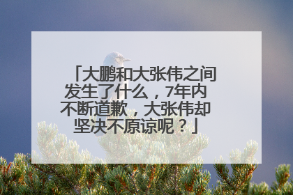 大鹏和大张伟之间发生了什么,7年内不断道歉,大张伟却坚决不原谅呢?