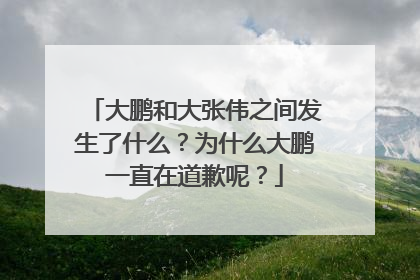 大鹏和大张伟之间发生了什么?为什么大鹏一直在道歉呢?