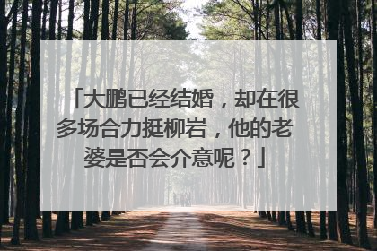 大鹏已经结婚，却在很多场合力挺柳岩，他的老婆是否会介意呢？