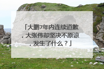 大鹏7年内连续道歉，大张伟却坚决不原谅，发生了什么？