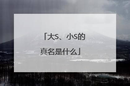 大S、小S的真名是什么