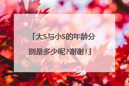 大S与小S的年龄分别是多少呢?谢谢!