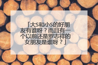 大S和小S的好朋友有谁呀?而且有一个以前还是罗志祥的女朋友是谁呀?