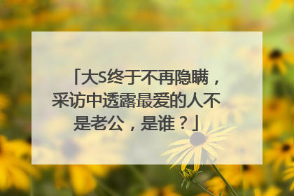 大S终于不再隐瞒，采访中透露最爱的人不是老公，是谁？