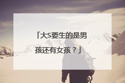 大S要生的是男孩还有女孩?