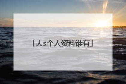 大s个人资料谁有