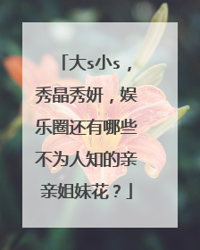 大s小s，秀晶秀妍，娱乐圈还有哪些不为人知的亲亲姐妹花？