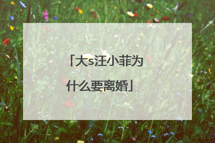 大s汪小菲为什么要离婚