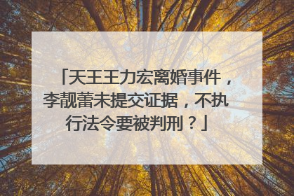 天王王力宏离婚事件，李靓蕾未提交证据，不执行法令要被判刑？