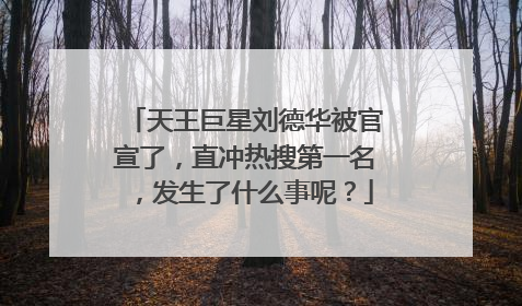 天王巨星刘德华被官宣了，直冲热搜第一名，发生了什么事呢？