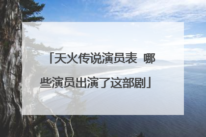 天火传说演员表 哪些演员出演了这部剧