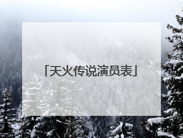 天火传说演员表