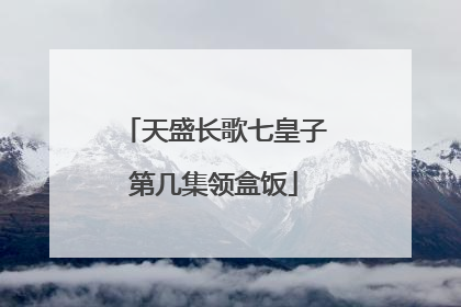 天盛长歌七皇子第几集领盒饭
