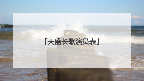 天盛长歌演员表