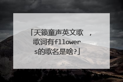 天籁童声英文歌 ,歌词有fllowers的歌名是啥?