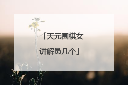 天元围棋女讲解员几个