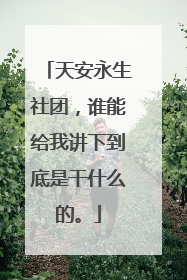 天安永生社团,谁能给我讲下到底是干什么的。