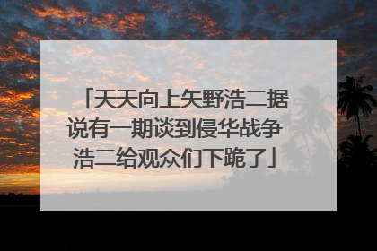 天天向上矢野浩二据说有一期谈到侵华战争浩二给观众们下跪了