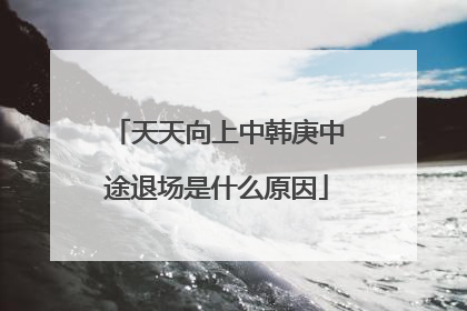天天向上中韩庚中途退场是什么原因