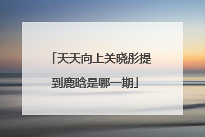 天天向上关晓彤提到鹿晗是哪一期