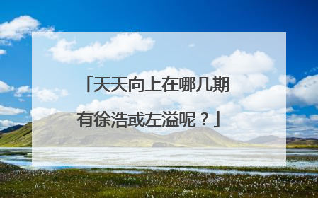 天天向上在哪几期有徐浩或左溢呢?