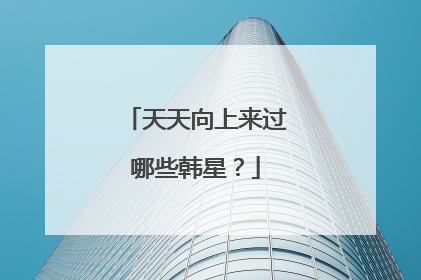 天天向上来过哪些韩星？