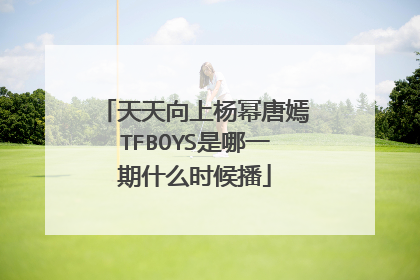 天天向上杨幂唐嫣TFBOYS是哪一期什么时候播