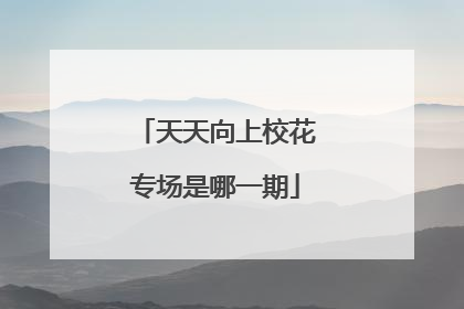 天天向上校花专场是哪一期