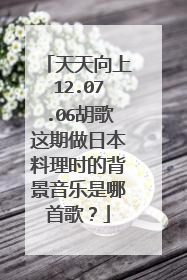 天天向上12.07.06胡歌这期做日本料理时的背景音乐是哪首歌?