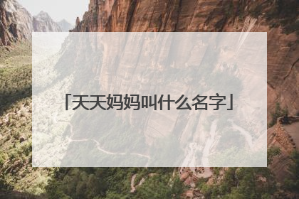 天天妈妈叫什么名字