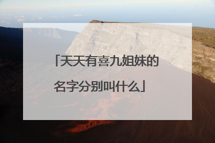 天天有喜九姐妹的名字分别叫什么