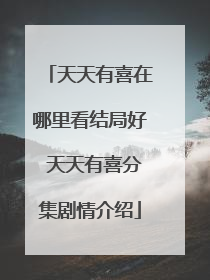 天天有喜在哪里看结局好 天天有喜分集剧情介绍