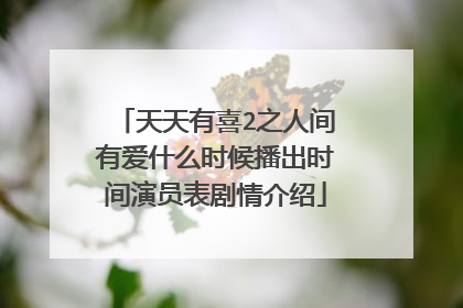 天天有喜2之人间有爱什么时候播出时间演员表剧情介绍