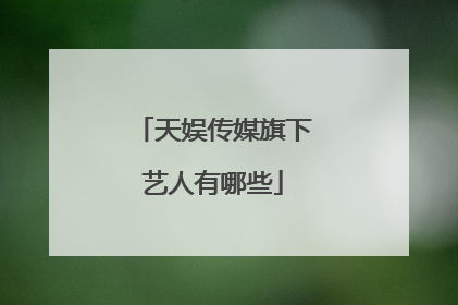 天娱传媒旗下艺人有哪些