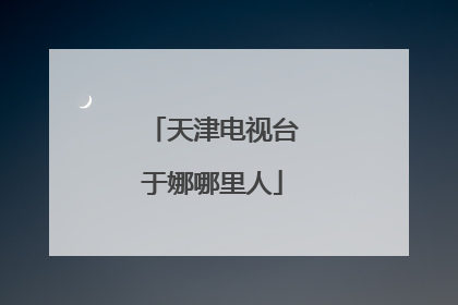 天津电视台于娜哪里人