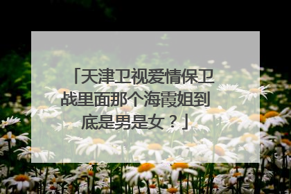 天津卫视爱情保卫战里面那个海霞姐到底是男是女?