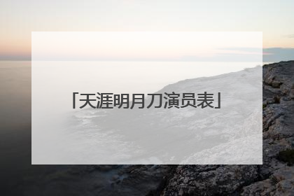 天涯明月刀演员表