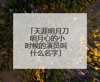 天涯明月刀 明月心的小时候的演员叫什么名字