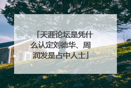 天涯论坛是凭什么认定刘德华、周润发是占中人士