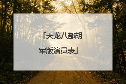 天龙八部胡军版演员表