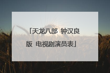 天龙八部 钟汉良版 电视剧演员表