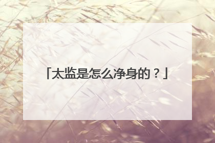 太监是怎么净身的？