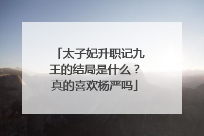 太子妃升职记九王的结局是什么？真的喜欢杨严吗