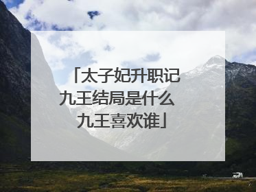 太子妃升职记九王结局是什么 九王喜欢谁