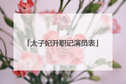 太子妃升职记演员表